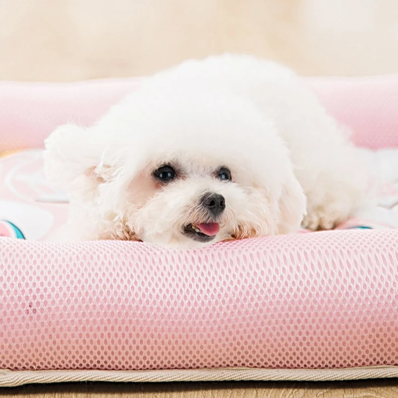 Самоохлаждающийся коврик для домашних питомцев из ледяного шелка кровать собак