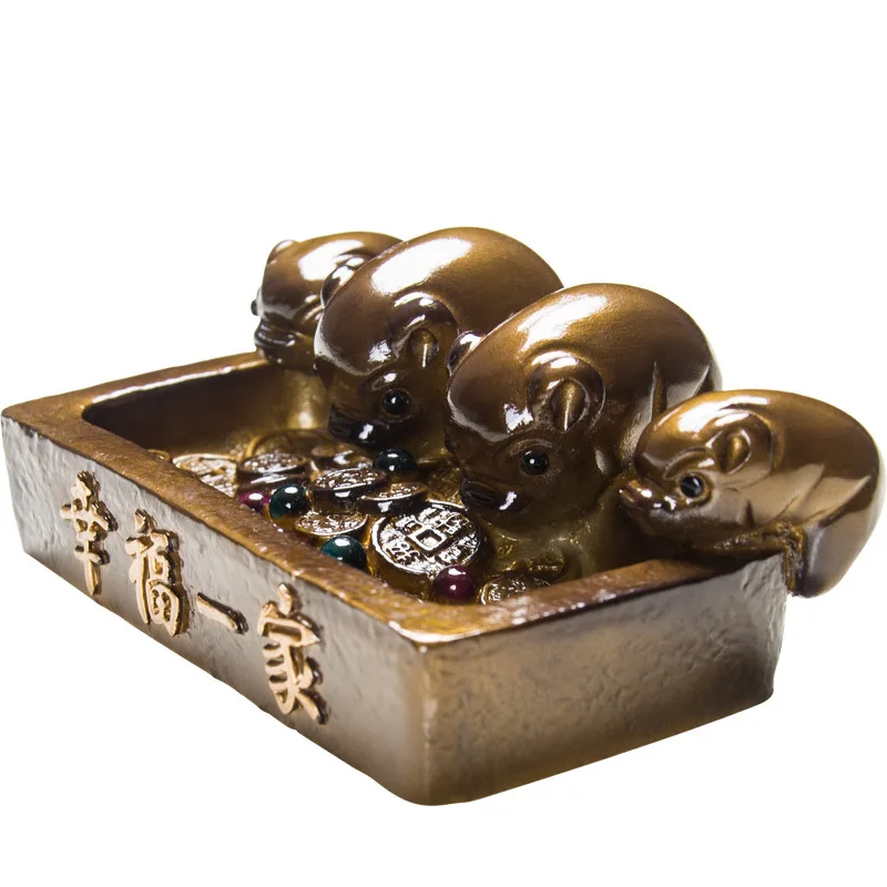 Креативные четыре поросенка счастливая семья поросенок поилка обесцвечивание