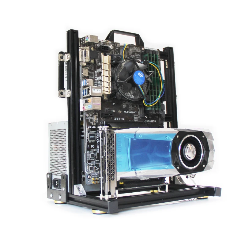ATX вертикальное открытое шасси game ITX MATX из алюминиевого сплава голая стойка отвод