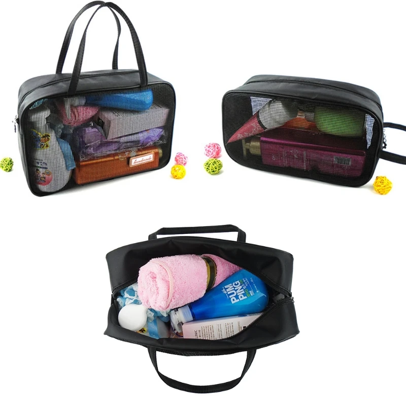 

New Portable Bathing Bag Mesh Shower Toiletry Pouch Travel Makeup Storage HolderDirect Transportation
