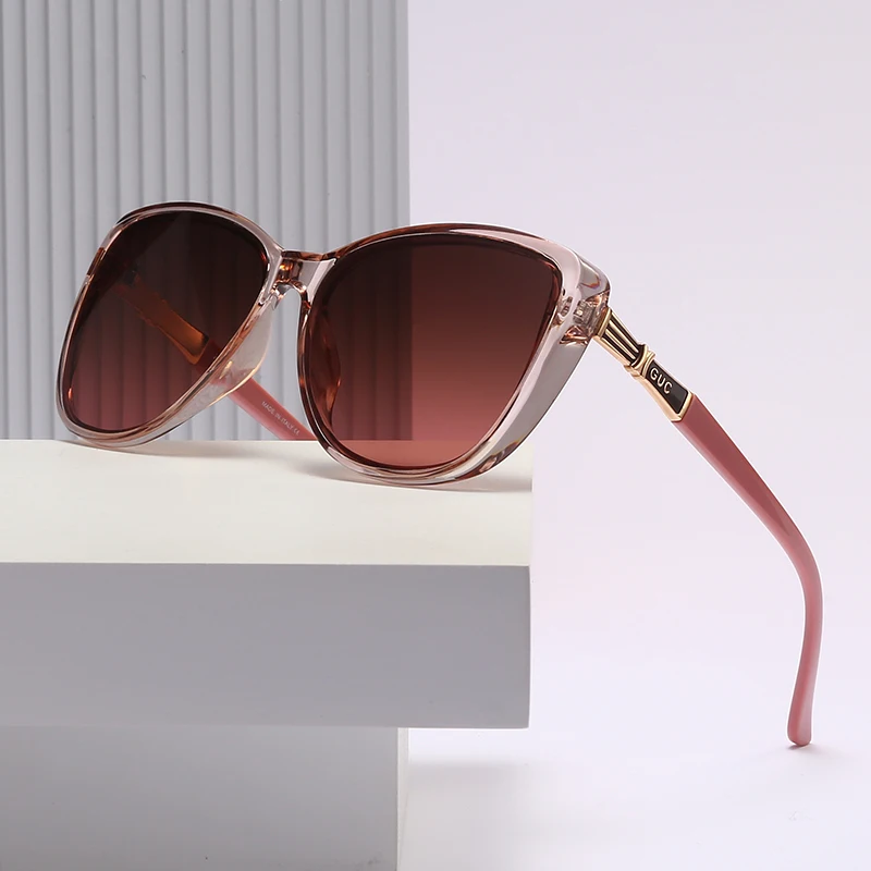 

2021New Arrivals Cat Eye Frame Trendy Sunglasses Men Woman Oversized Brand Design Vintage Retro Gradient Fishing Glasses 32036