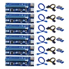 6 шт.компл. VER006C PCIe 1x к 16x Express Riser Card Graphic pci-e riser Extender USB 3,0 кабель SATA к 6Pin Power for