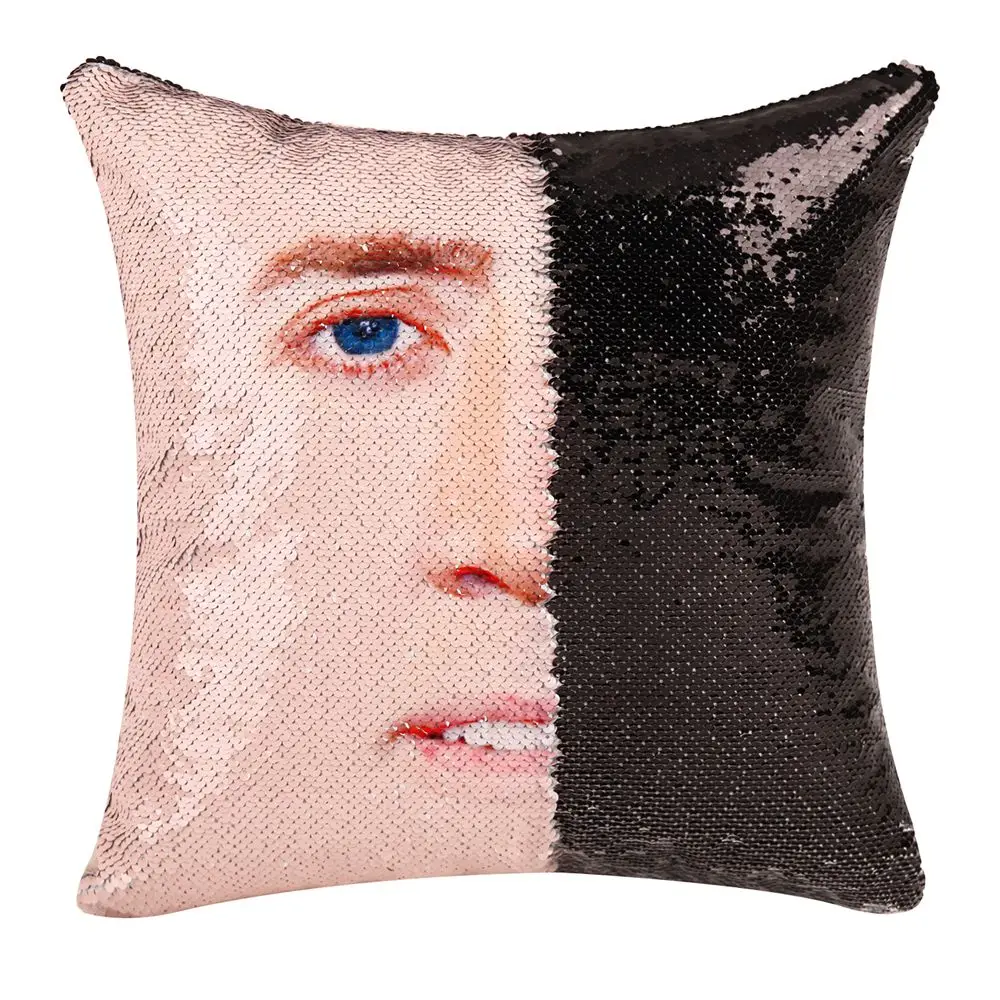 Новая подушка русалка обратимая клетка Николя наволочка с блестками