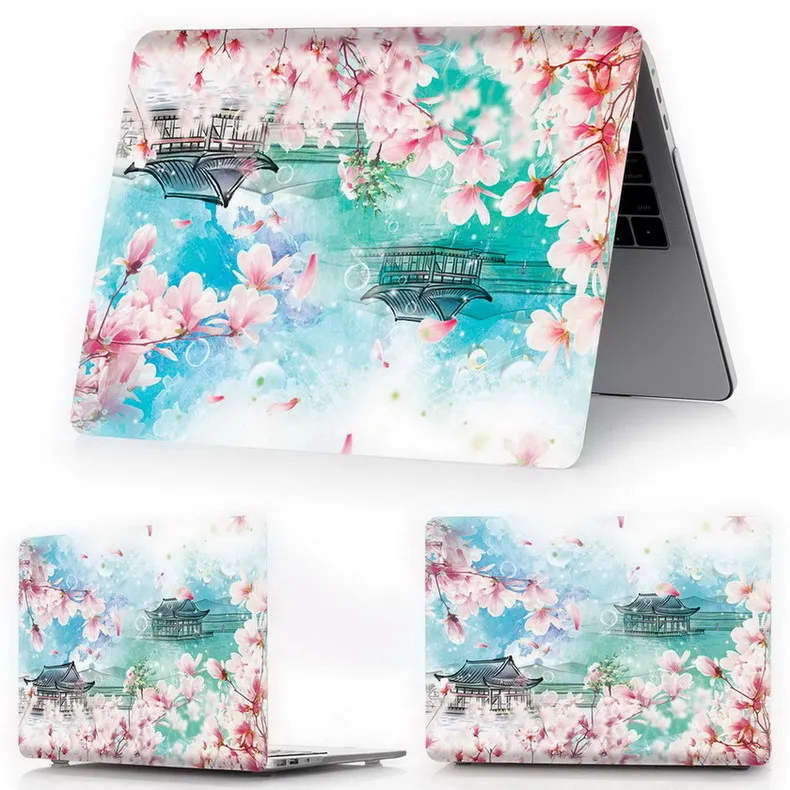 Чехол для ноутбука MacBook Air Pro retina 11 12 13 15 для Mac book Pro 13,3 15,4 дюймов с сенсорной панелью ID A2159+ крышка клавиатуры - Цвет: ying-hua-Y11