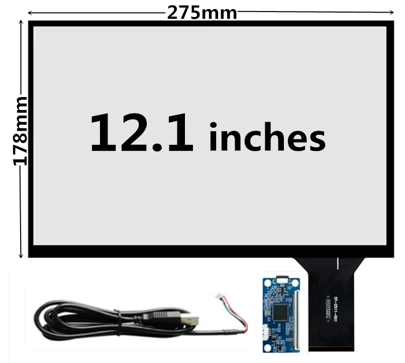 12.1 Inch 275mm*178mm High Compatibility Universal Industry Capacitive Digitizer Touch Screen Panel Glass