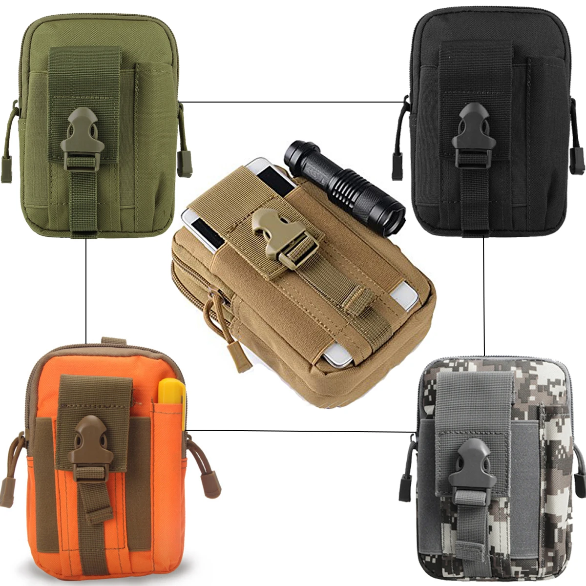 

Военная Сумка Molle, тактическая поясная сумка, уличная спортивная водонепроницаемая сумка для телефона, мужская повседневная сумка для повс...