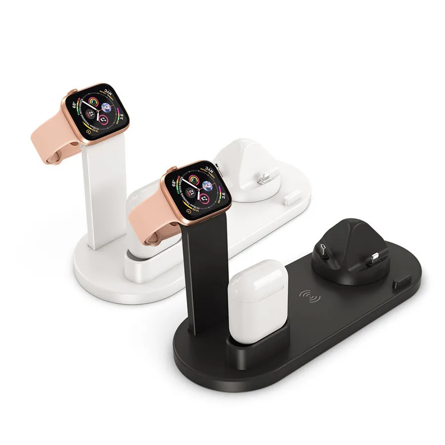 Qi 10 Вт автомобильный для iphone xiaomi samsung мобильный телефон для AirPods smartwatch USB type c беспроводное быстрое зарядное устройство зарядная станция Док-станция