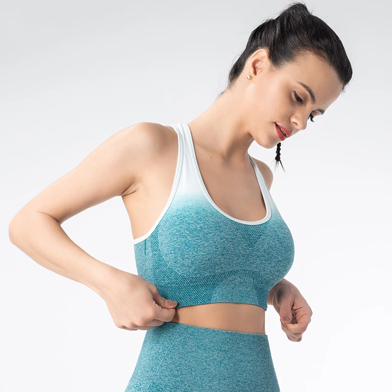 Bra green white Спортивный костюм женскийНабор из двух частейспортивные костюмы женскиебесшовныйкостюм для фитнесаКомплект одежды для йогиТренажерный зал - Цвет: Bra green white