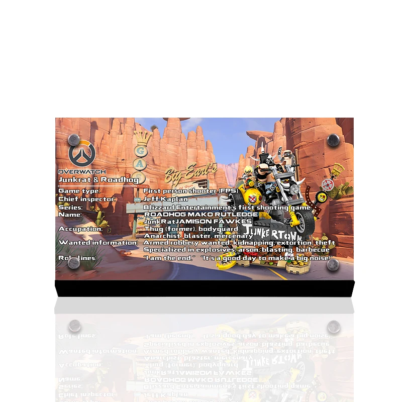 

Creative Acrylic Display Stand Brand for 75977 Junkrat & Roadhog Building Blocks Decor Home Bricks Collection Gift children Toys