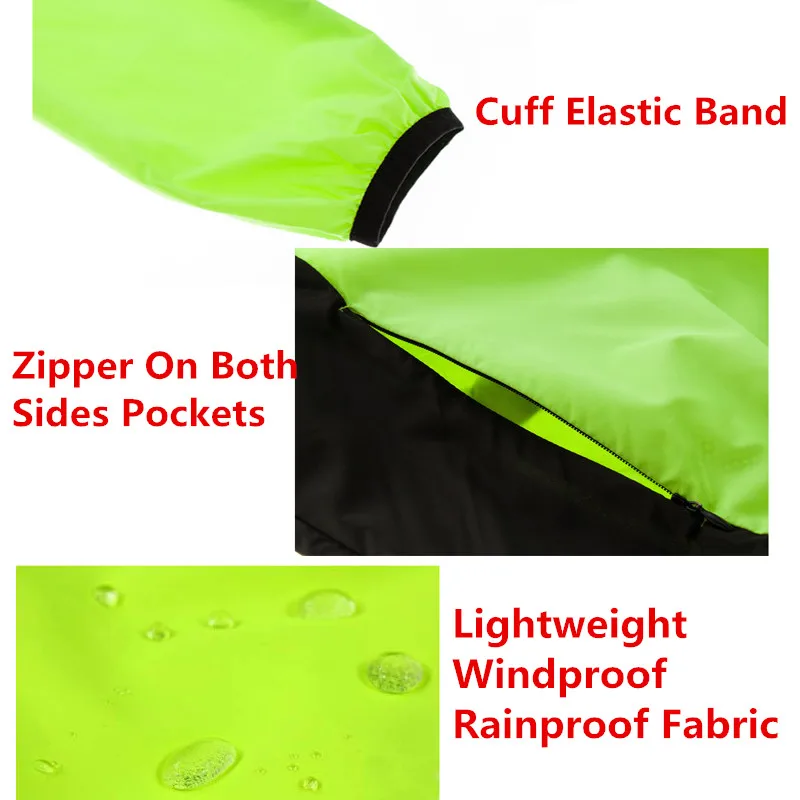Men Women Waterproof Cycling Jackets High Visibility Windbreaker Bicycle Jacket Windproof Clothing Reflective Bike Coat