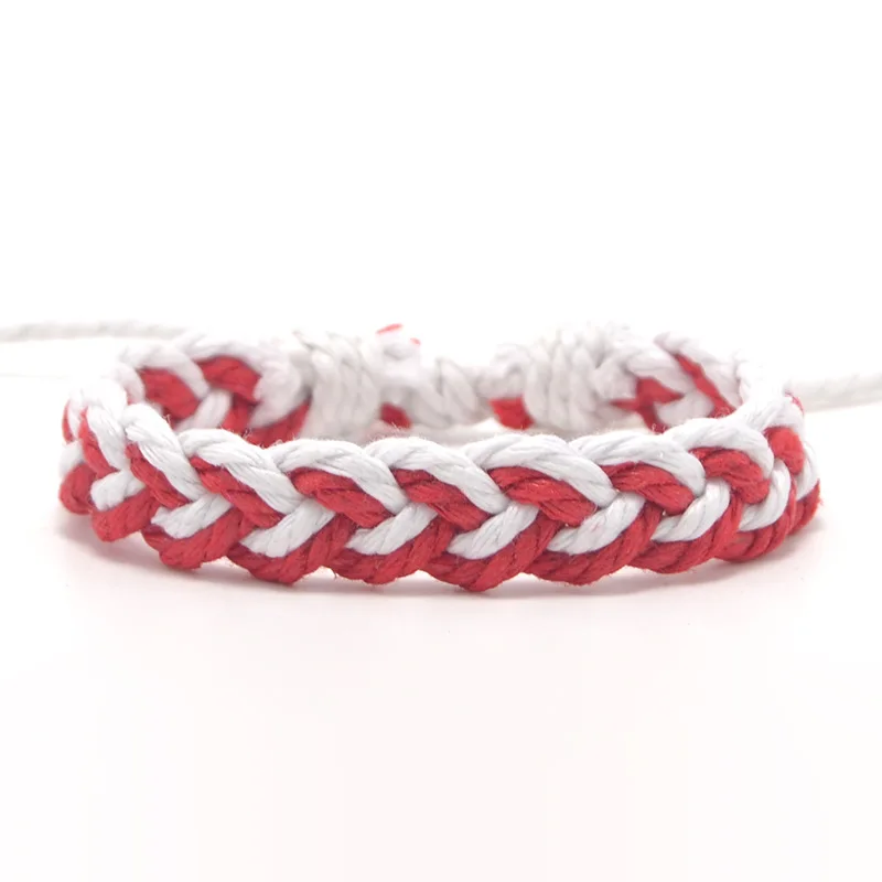 

Popular Couple Bracelet Retro Navy Style Cotton Rope Braided Charm Bracelet Adjustable Candy Color Bracelet For Women Gift