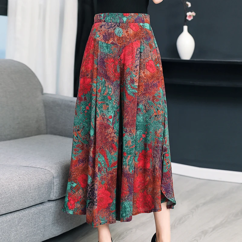 Лето 2020 детские повседневные штаны шаровары с пышной юбкой высокой талией