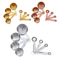 48pcs stainless steel measuring spoons and measuring cups set with engraved coffee ingredients scoop kitchen baking tool
