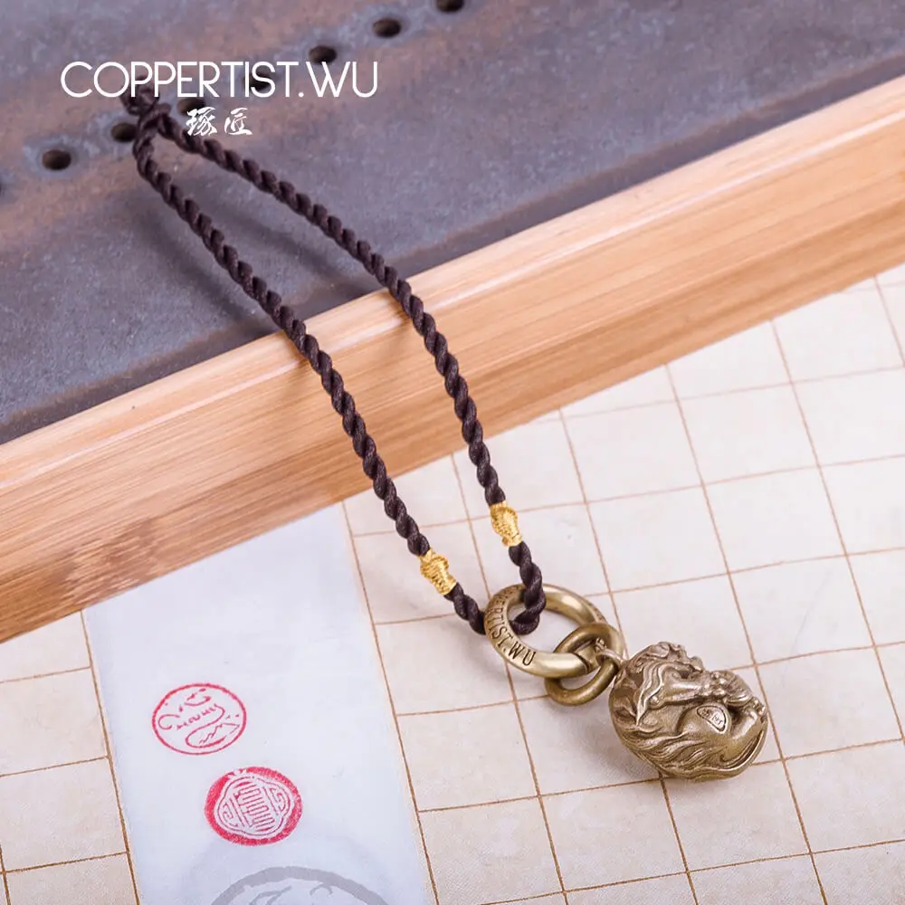 COPPERTIST.WU брелок с шариком льва ручная работа симпатичная цепочка для ключей