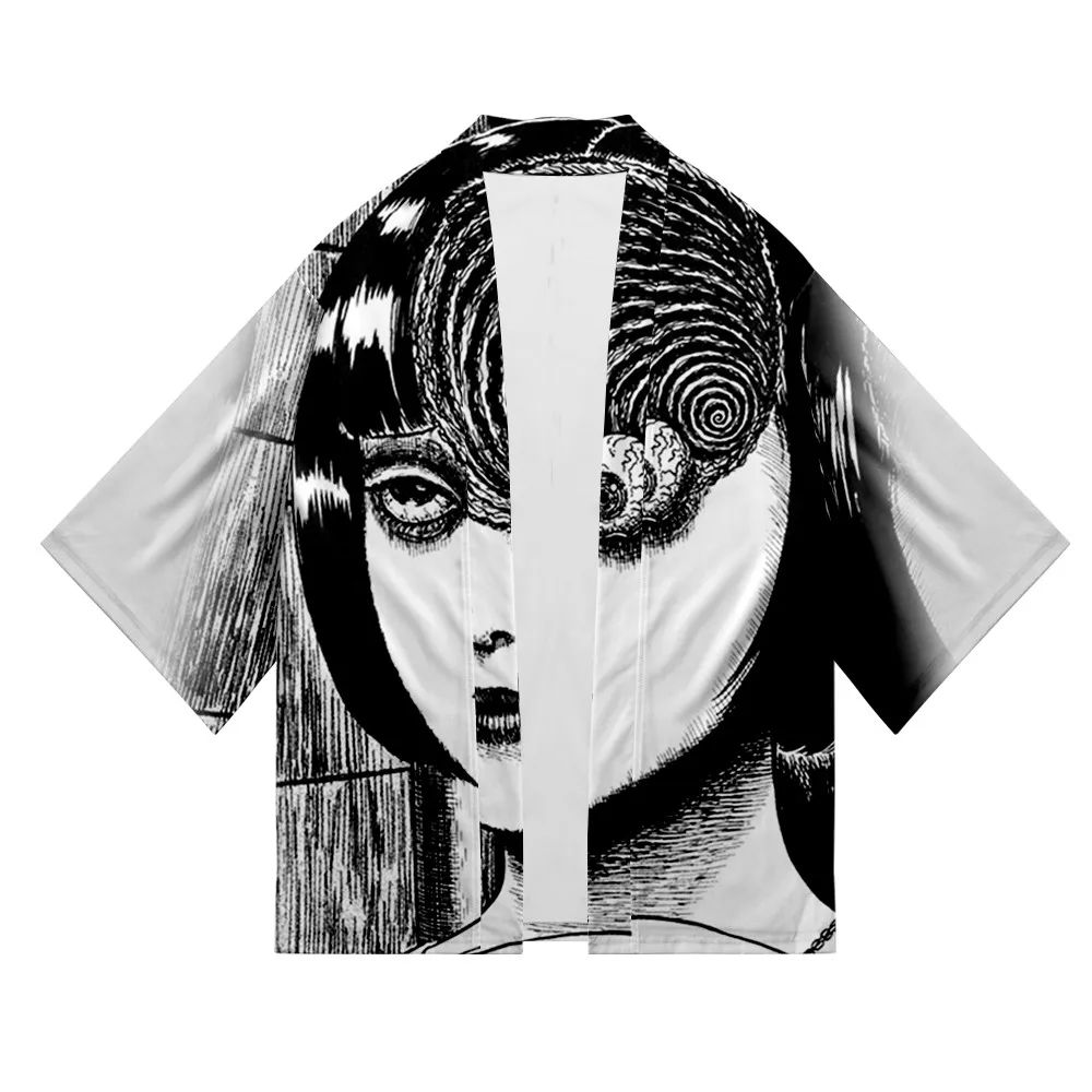 

Junji Ito 3D Printing Anime Japanese Kimono Haori Yukata Cosplay Women/Men Fashion Summer Fashion Short Sleeve Streetwear Shirt