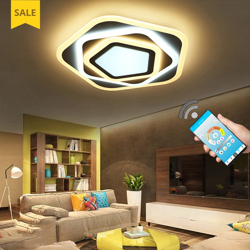 

Светодиодная люстра, Потолочная люстра, светильник для гостиной, спальни, квадратный, ультратонсветодиодный светодиодный светильник, внут...