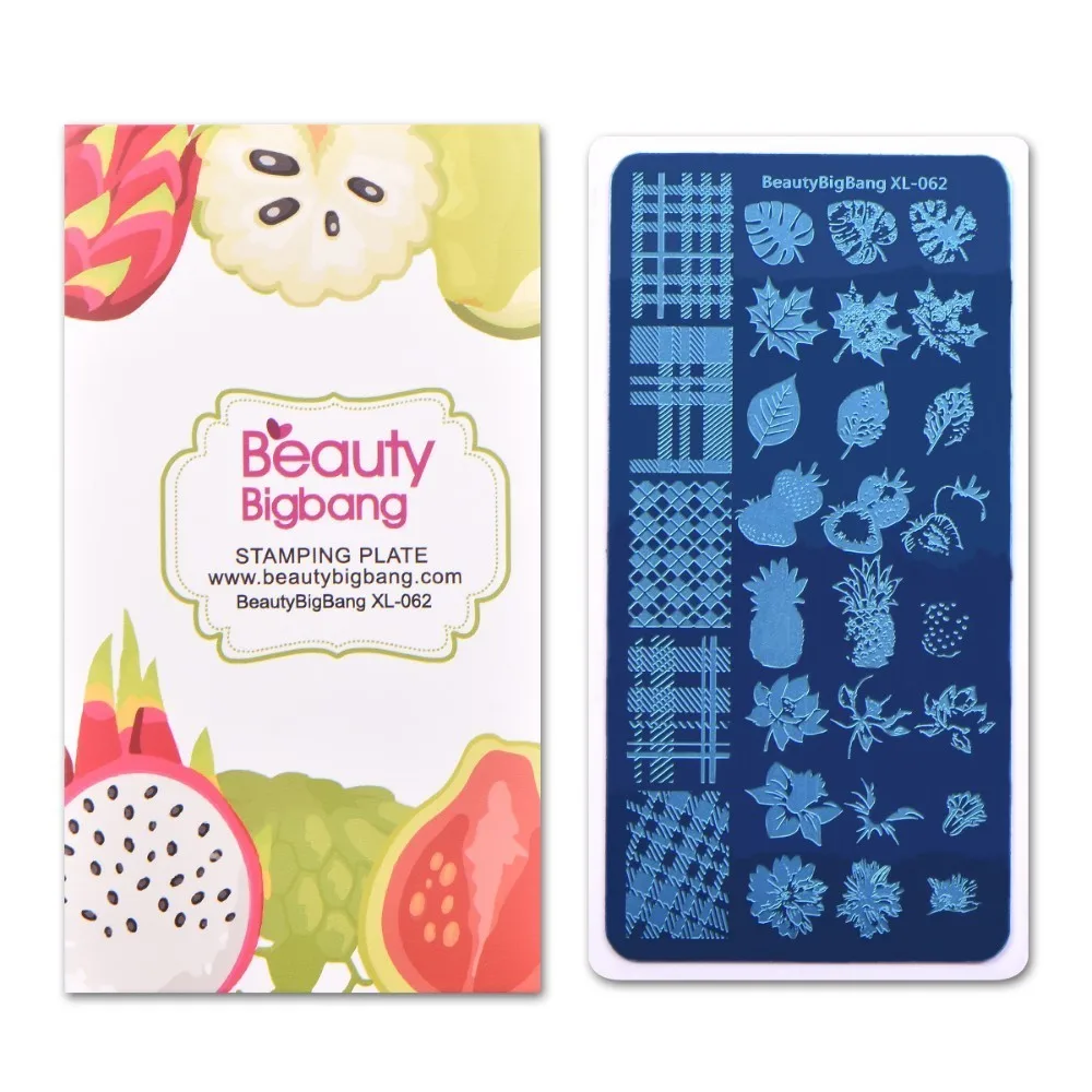 

Beautybigbang 6*12cm Nail Stamper Rectangle Overprint Diy Flower Leaf Nature Geometry Plaid Manicure Nail Art Stamping Plate
