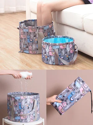 Portable Outdoor Travel Foldable Folding Camping Wash Basin Bucket Bowl Sink Washing Bag Water | Дом и сад