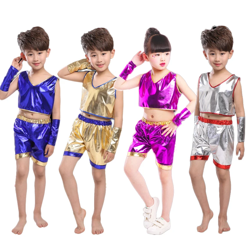Комплект одежды для мальчиков и девочек жилет шорты детские танцевальные