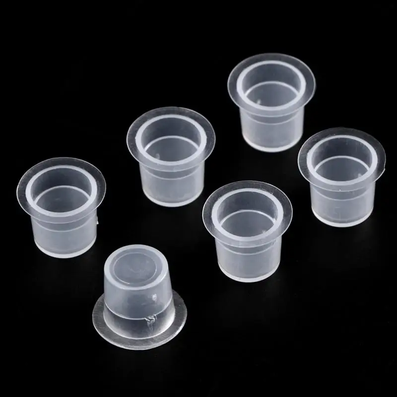 

100pcs Disposable Tattoo Ink Caps Permanent Eyelash Makeup Eyebrow Tattooing Pigment Container Tattoo Kits Tattoo Supplies
