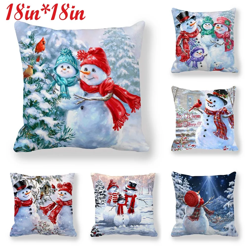 

18 Inch Christmas 3D Rabbit Cushion Cover Throw Pillow Case Xmas Squares Home Office Car Cafe Pillowcase Covers Home Decor