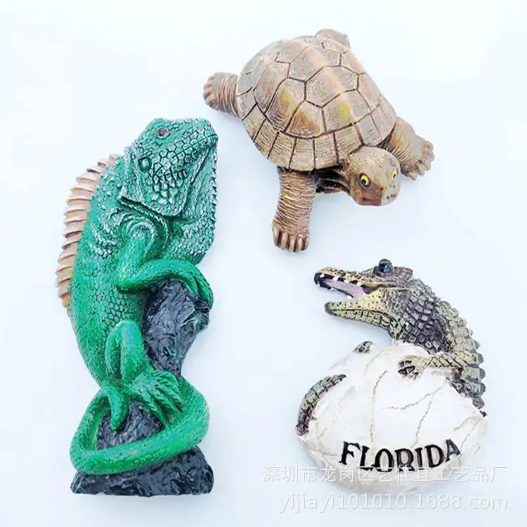 

Магнит на холодильник, Флорида, Аллигатор, испанская ящерица, черепаха, магнитная наклейка, милые магниты для холодильника, милые животные, ...