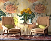 beibehang custom modern modern minimalist luxury line drawing flower plant wallpaper papel de parede wall papers home decor