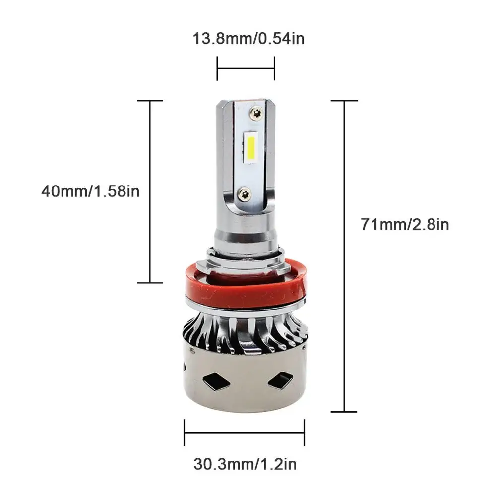 

2PCS D8 H11 Car LED Headlight 9600LM LED High Low Beam Light Canbus Error Free Car LED Auto Fog Lights for Tiida Sylphy
