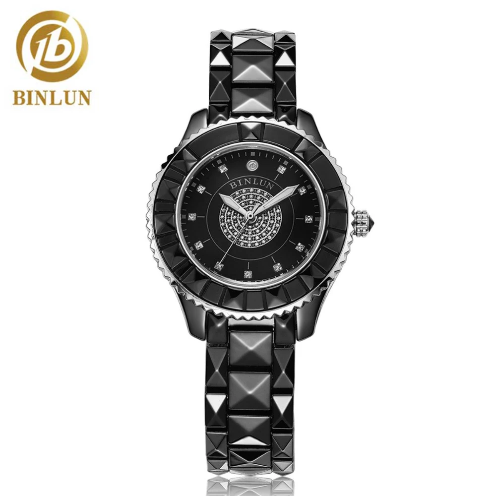 2020 New BINLUN Women Watch Quartz Ceramic Watches for Ladies Elegant Diamond-shaped Watch Female Solid color Luxury Watch