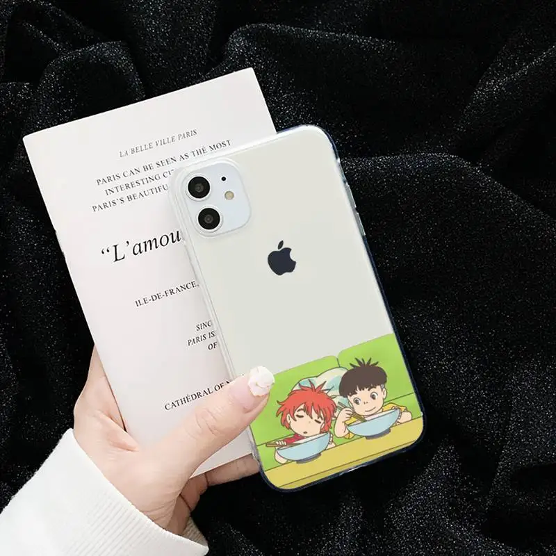 

Hayao Miyazaki anime ponyo Phone Case Transparent for iPhone 6 7 8 11 12 s mini pro X XS XR MAX Plus cover funda shell