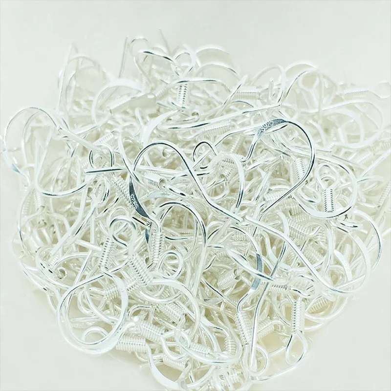 

50pcs 925 Sterling Silver Earring Hooks Earwire Clasp Accessories for Jewelry Making Findings Parts Jewelrys 17*15mm Wholesale