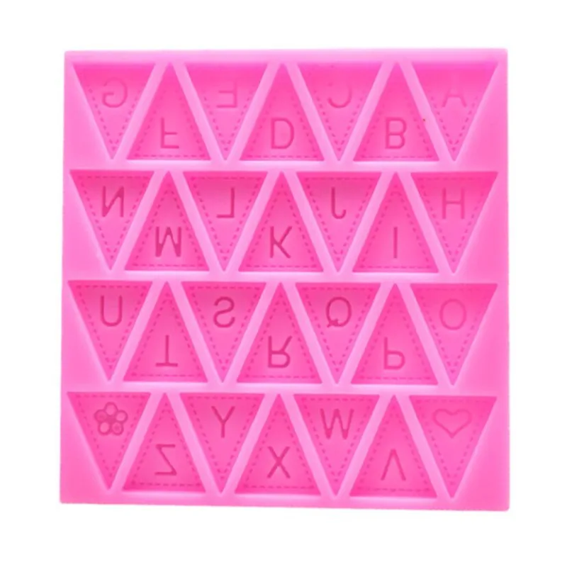 

Cooking Tools Flag Shape 26 English Letters Silicone Mold Chocolate Fondant Cake Decorating Cake sugar craft Moulds Tools