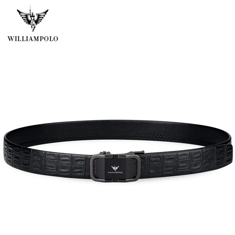 

Williampolo Men Luxury Brand Belts Automatic Metal Buckle High Quality Business Male Genuine Leather Vintage Belts Cowskin Strap