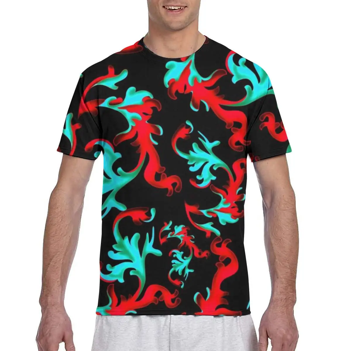 

Красочная модная футболка в стиле барокко, мужская летняя футболка с круглым вырезом 2020, мужские футболки