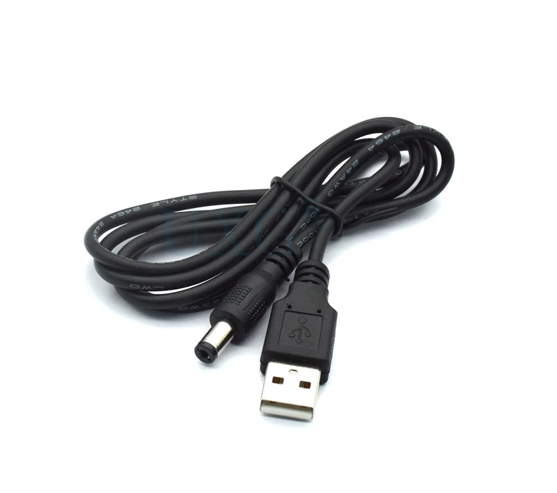 90 прямоугольный USB-кабель 5 мм/2 1 мм вольт DC Barrel Jack зарядное устройство 5*2 кабель