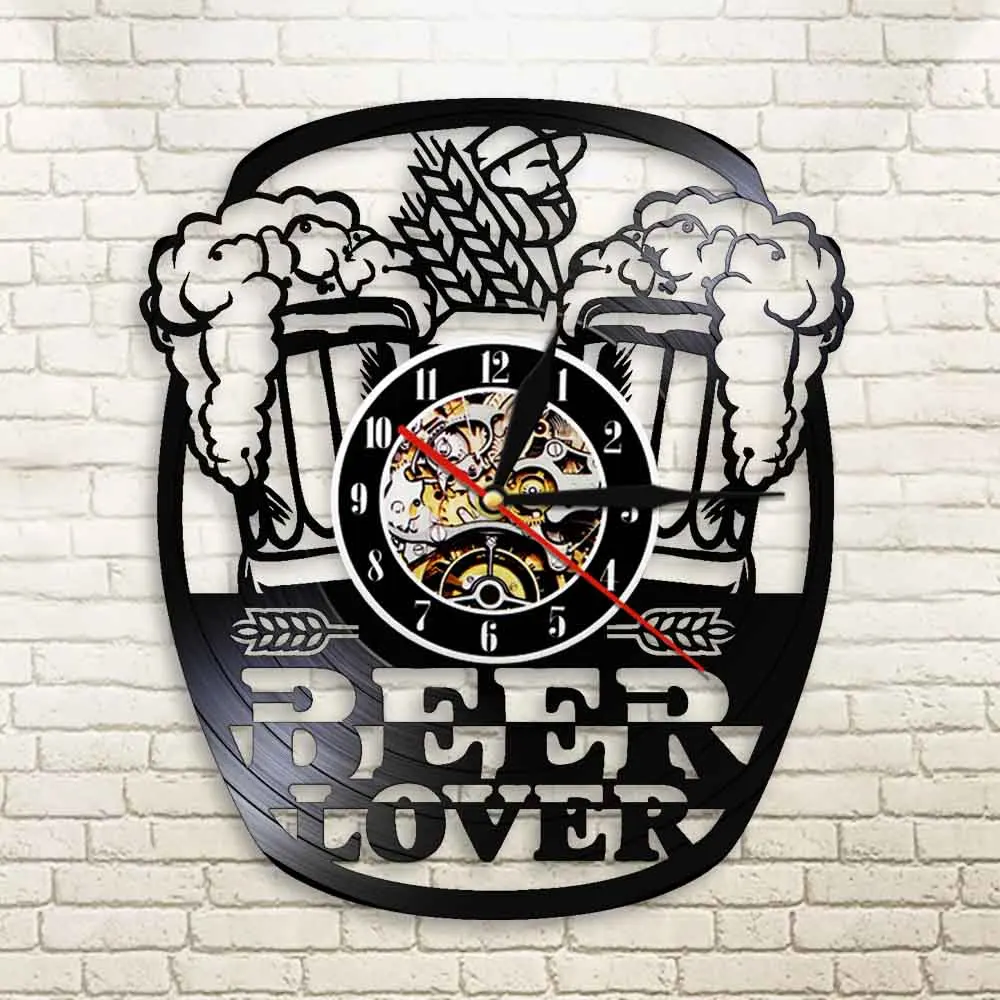 Кружка из пены для пива паба настенные часы ура спиртовая Виниловая пластинка
