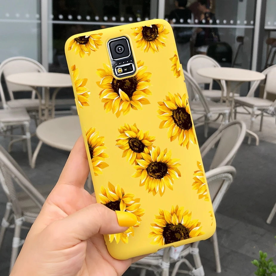Стильный чехол с подсолнухом для Samsung Galaxy S5 G900F G900I мягкая тонкая задняя крышка S 5