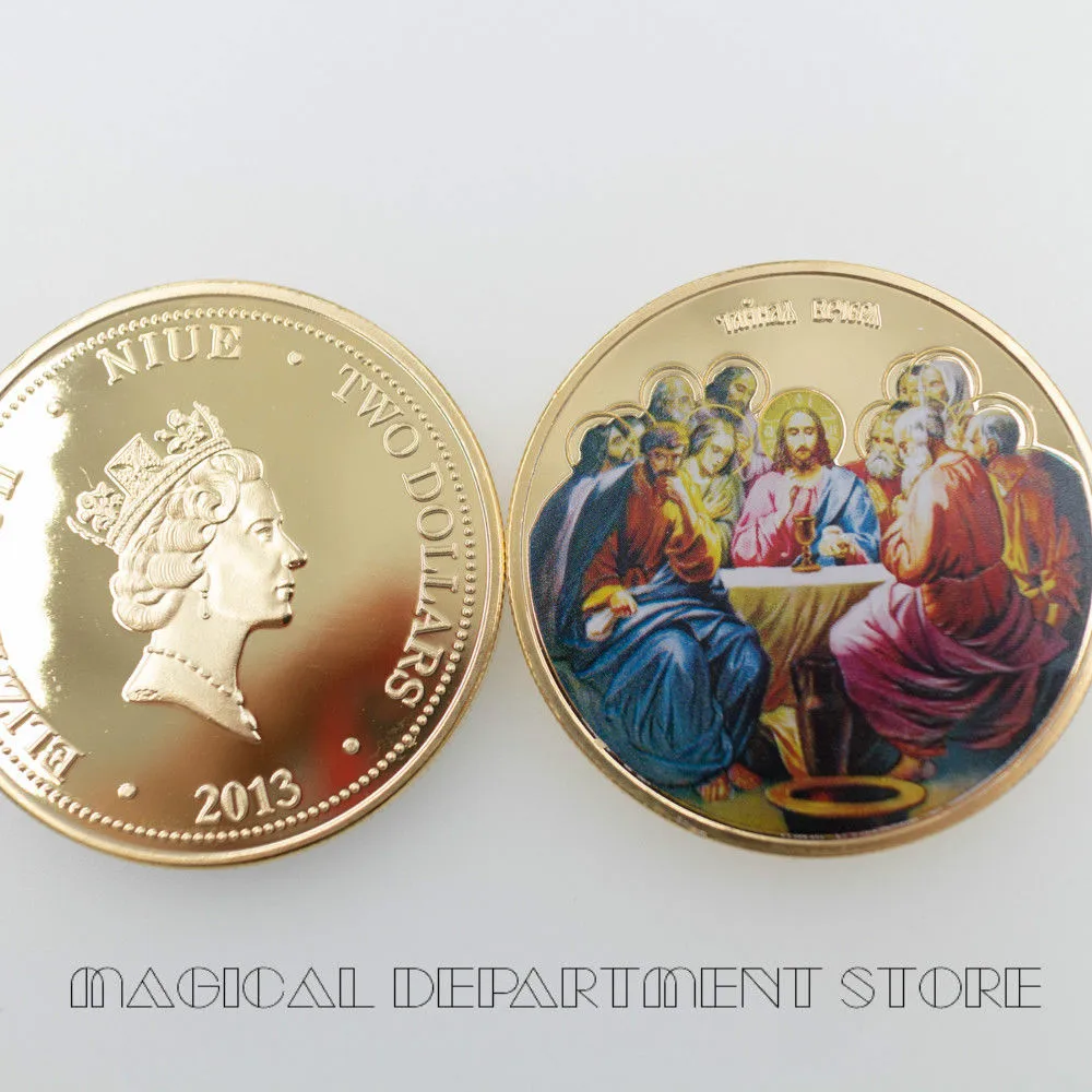 1 шт. сувенирная монета с покрытием значок Бог Иисус сатана Последний обед