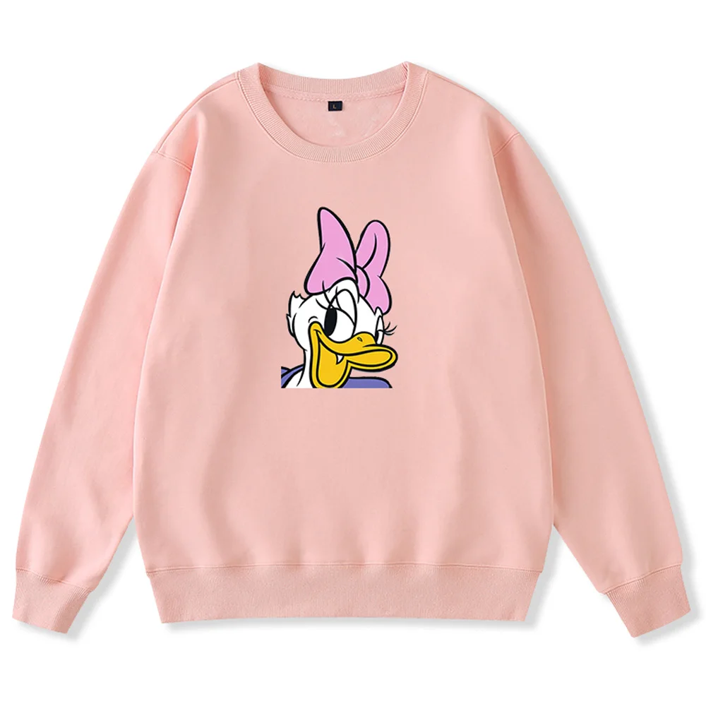 

Disney Chic Fashion Daisy Duck Cartoon Print Streetwear Harajuku Unisex Women Couples Sweatshirt Long Sleeve Tops 9 Color Female