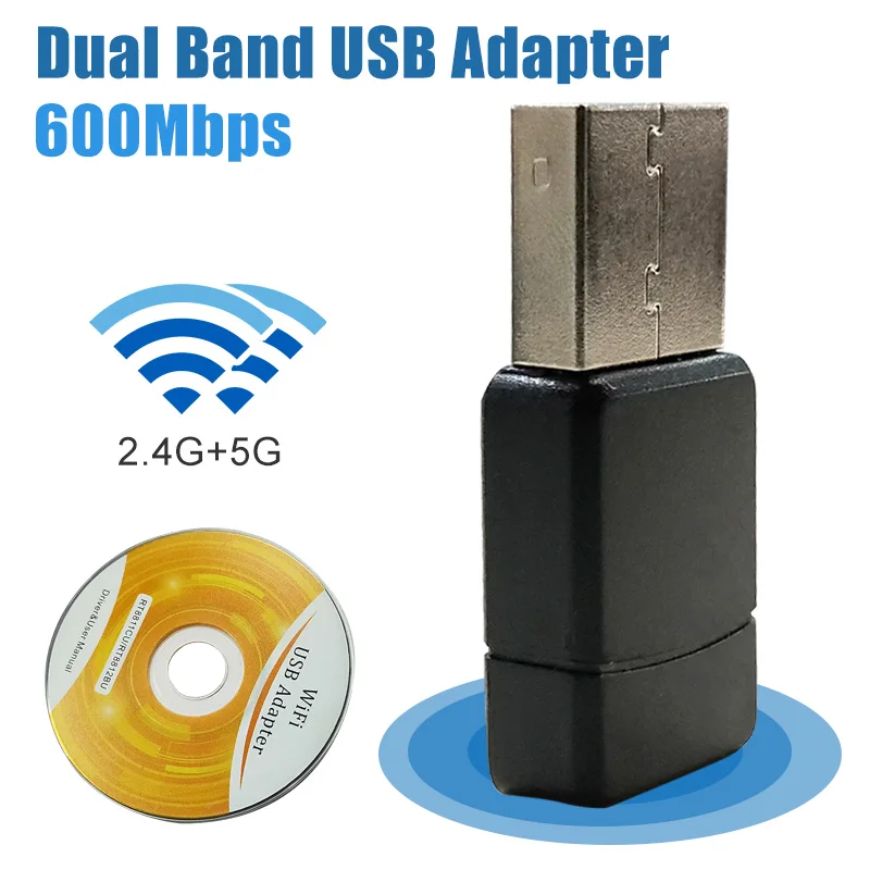 Беспроводной USB адаптер AC 600 Мбит/с Wi fi 2 4G 5G сетевая карта антенна приемник Lan Ethernet