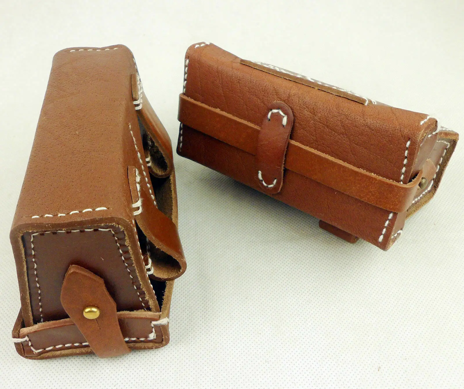 tomwang2012. Pair Of WW2 WWII Japanese Ija Type38 Leather Ammo Front Pouch War MILITARY Reenactments | Souvenirs