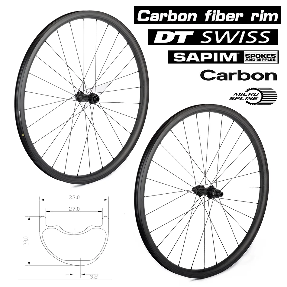 

29er BOOST 148 Carbon MTB 33MM 360g RIM mit XT M8110 Micro Spline 12 Geschwindigkeit Hub für XC BIN MTB Bike Laufradsatz Tubeles