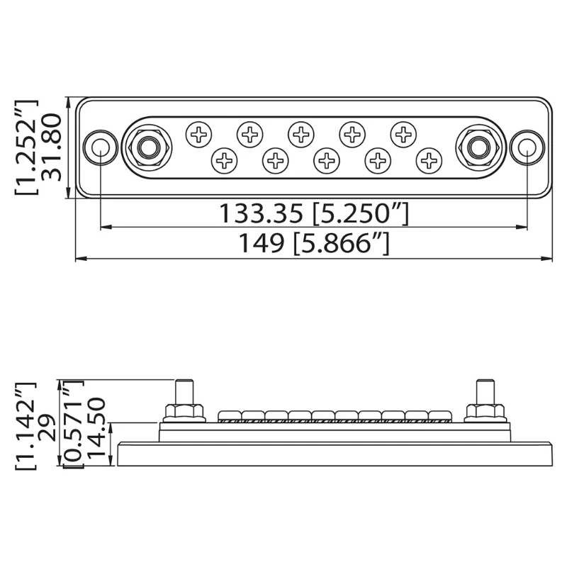 

Power Distribution Terminal Block Battery Bus Bar 4 Studs Bus Bar 100A AC Power Distribution for Yacht Boat
