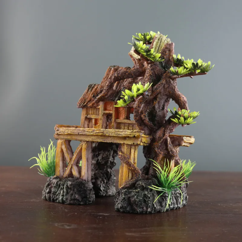 Аквариумные деревянные украшения для дома укрытие рыбок и креветок ландшафтный