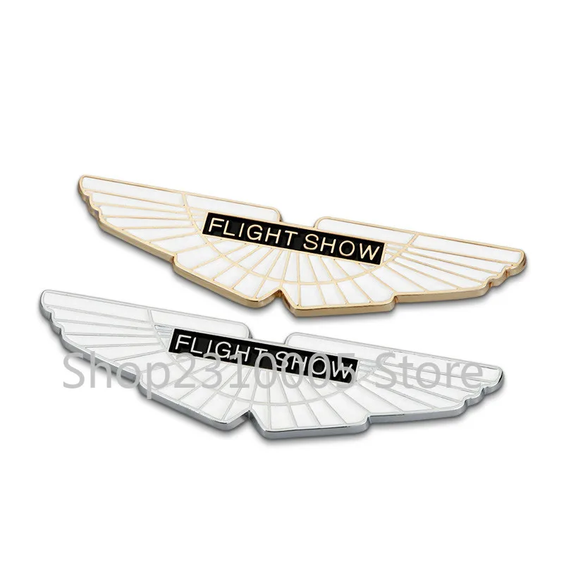 

New Gold Silver Flight Show Wing Emblem Badge Car Styling 3D Metal Sticker Refitting Middle Hood and Trunk Logo for Aston Martin