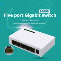 lan fast desktop switch rj45 network gigabit 5 port 1000mbps ethernet hub shunt for office caring computer supplies