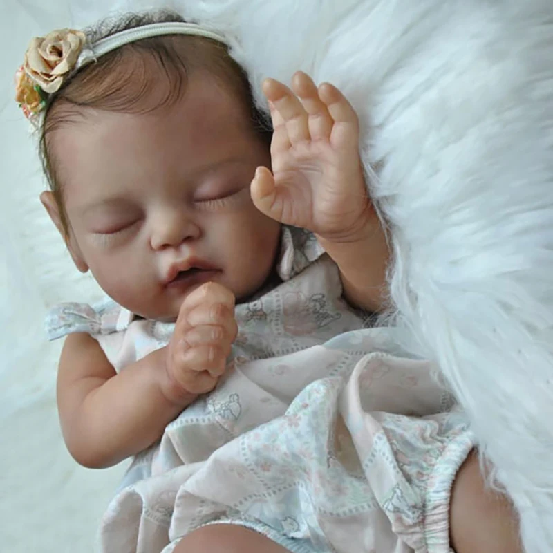 

19inch Unpainted DIY Reborn Doll Kit VIVIA Sweet Sleeping Baby with Body Unfinished Doll Parts