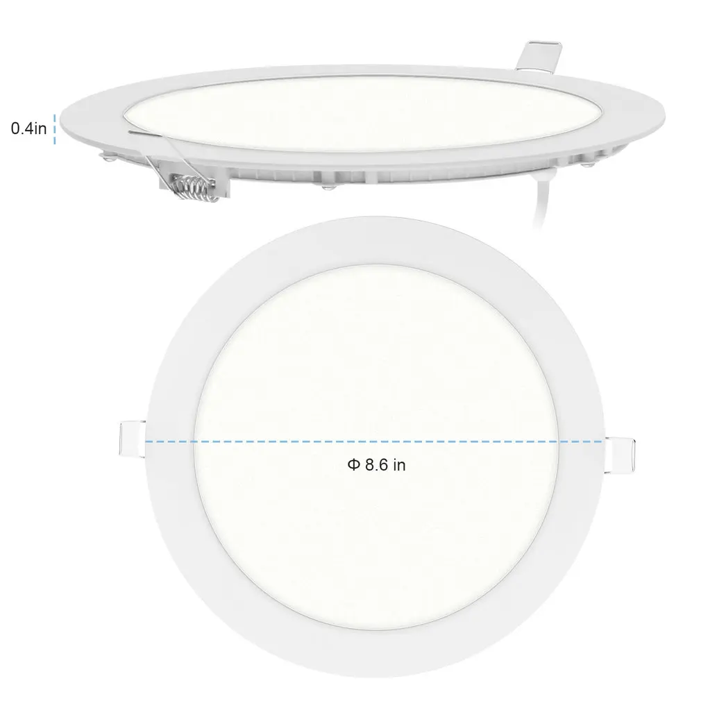 

18W Super Bright Ultra-thin LED Panel Light Ceiling Lamps Recessed Light Fixture Kit with LED Driver 205mm Open Hole Round
