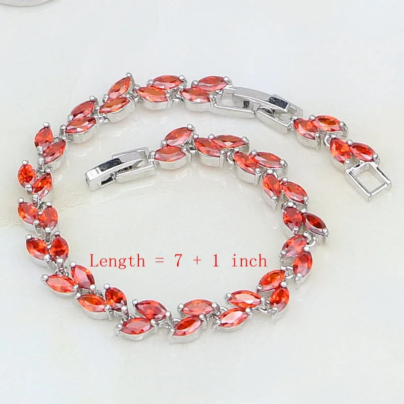 Ювелирный красный гранат из стерлингового серебра 925 пробы с белым кристаллом