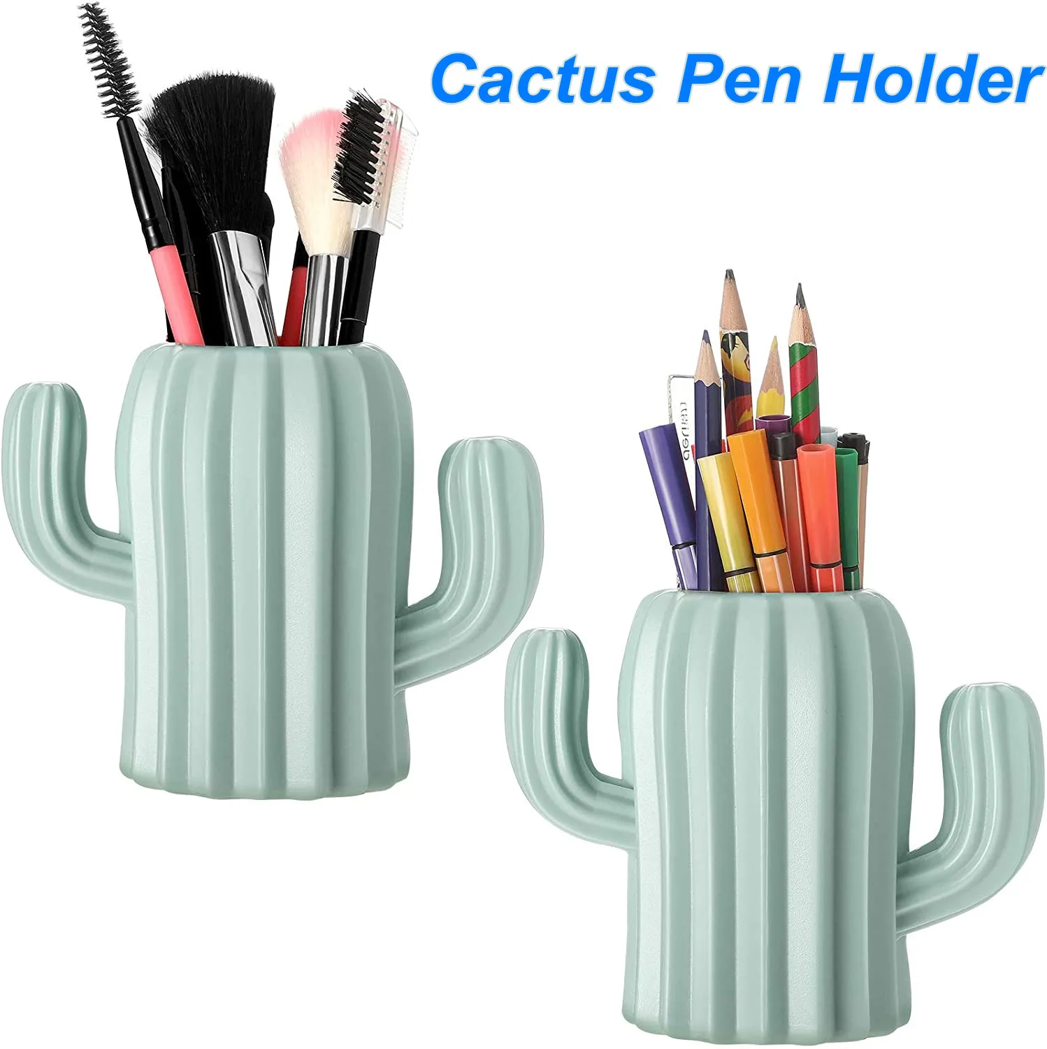 Pot Storage Home Office Desktop Supplies White Blue